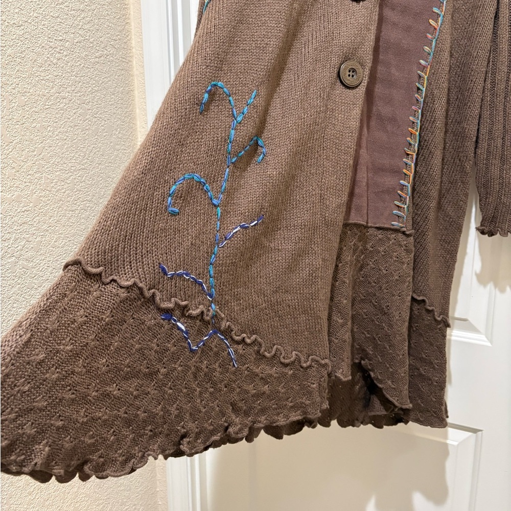 John Browns Fur Collar Knit Cardigan Brown - Picture 5 of 6